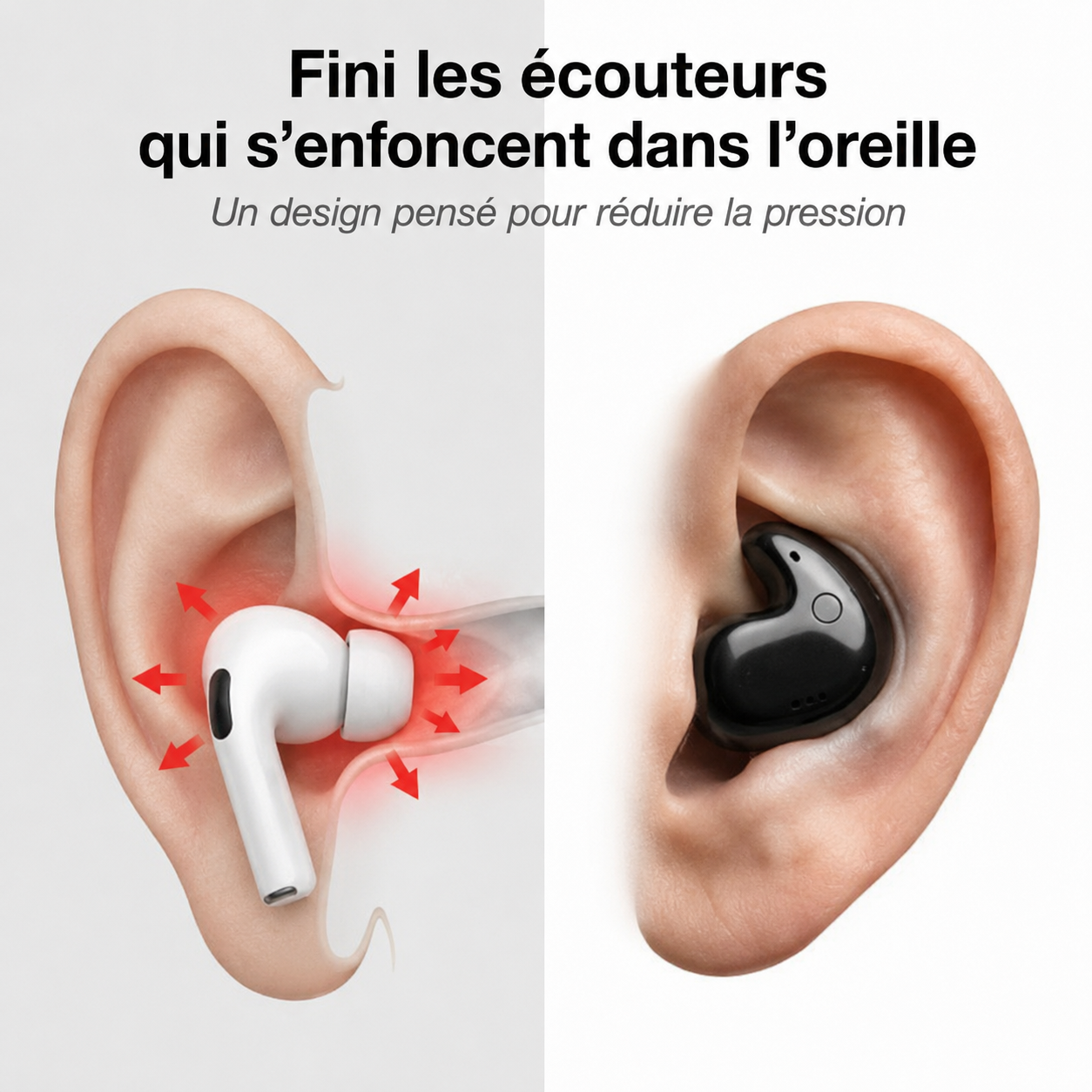 MindPods™ - Les écouteurs invisibles, légers et sans aucune gêne.