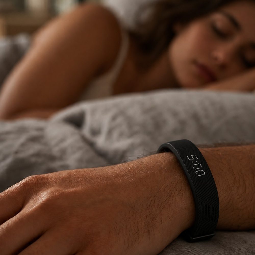Bracelet VibSleep porté pendant le sommeil